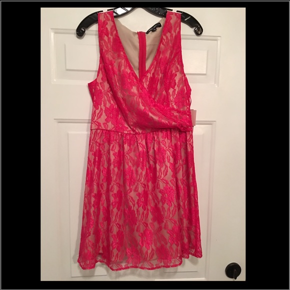 Hot pink lace dress