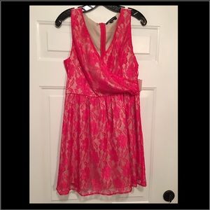 Hot pink lace dress