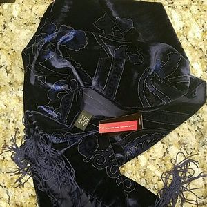 BEAUTIFUL REGAL BLUE BURN OUT SCARF