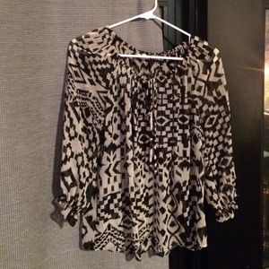 Black and white blouse