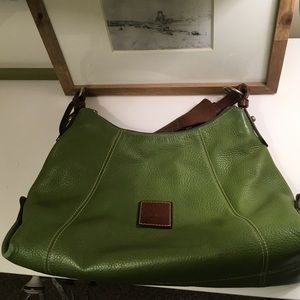 Green leather purse