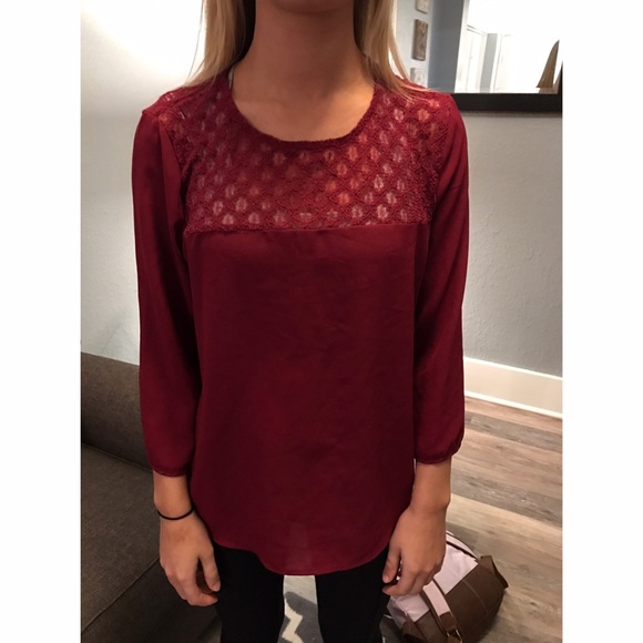 Red lace shirt