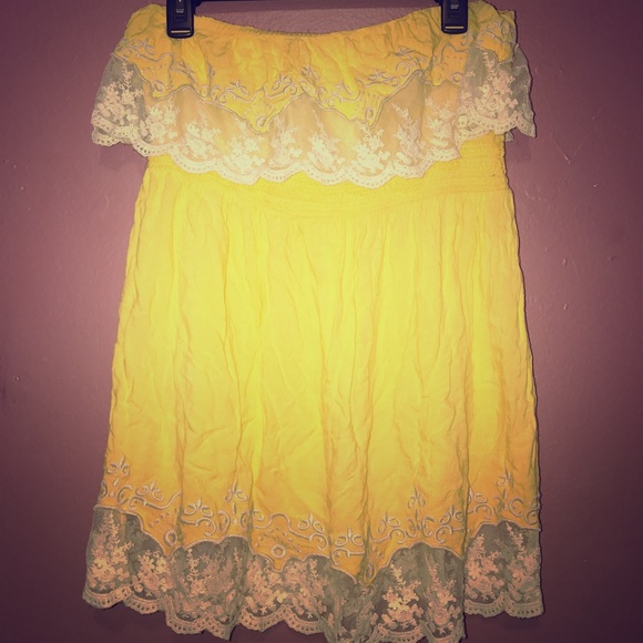 LACE trim tube dress