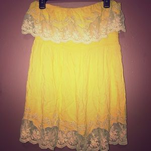 LACE trim tube dress