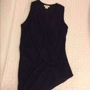 Helmut Lang Asymmetrical V Neck Sleeveless Blouse