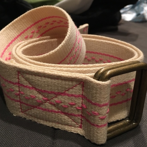cream & pink belt
