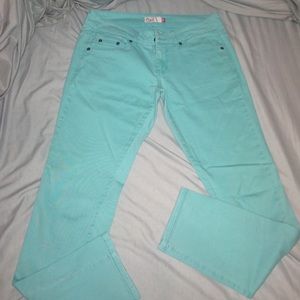 Turquoise jeans