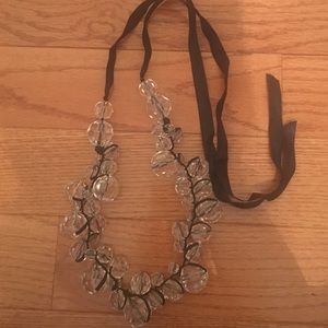 Clear Necklace on Black Ribbon