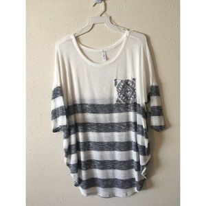 Striped knit pocket top! ❤️