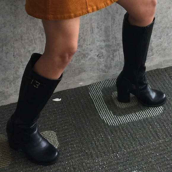 Long Black Heeled Boots