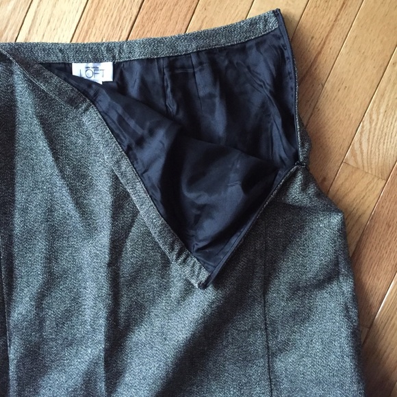 🔥Loft gray tweed ruffle skirt Sz 14_3