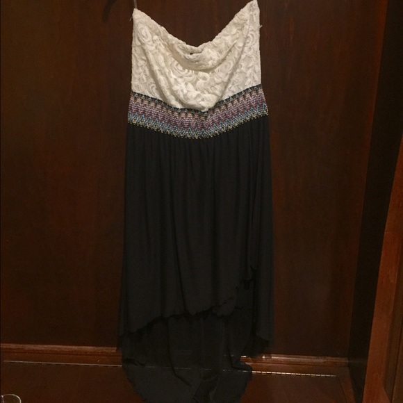 HIGH LOW STRAPLESS DRESS