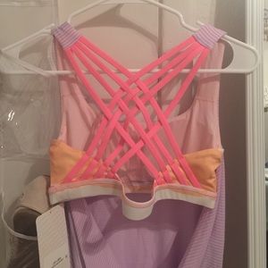 Lululemon wild tank purple w/ pink straps
