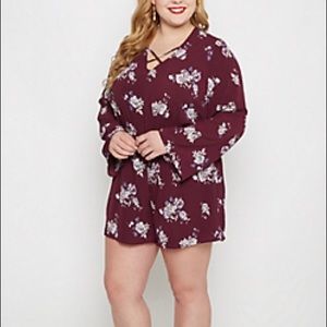 Plus Size Floral Romper