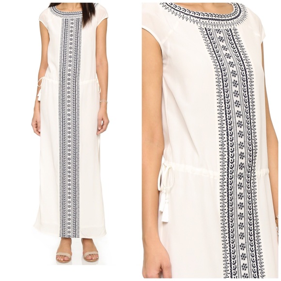 Tory Burch Embroidered Silk Caftan - Small