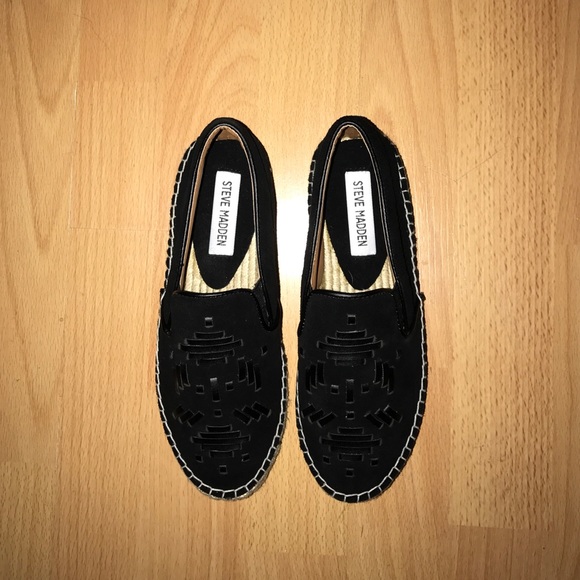 Steve Madden Black Suede slip ons