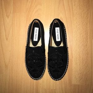 Steve Madden Black Suede slip ons