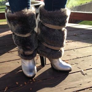 Faux Fur Heeled Boots