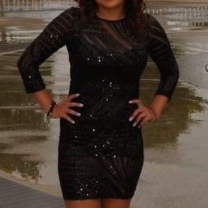 Black sequin dress