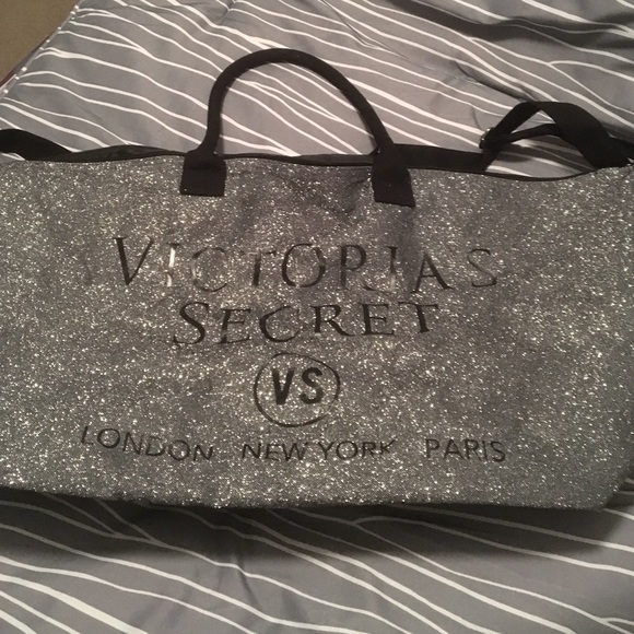 Sparkly Victoria's Secret Overnight tote bag