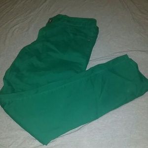 Green skinny pants