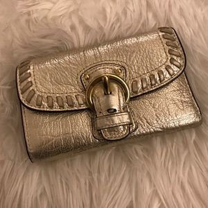 Coach Buckled Wallet in Platinum Gold