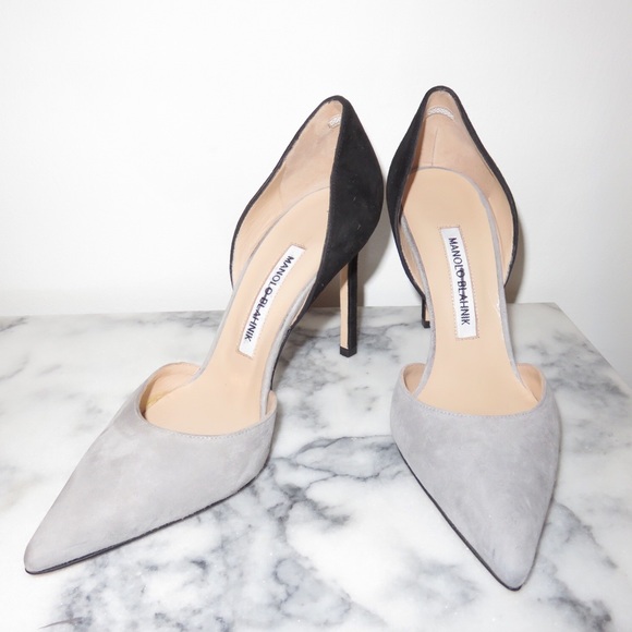 Manolo Blahnik Size 37 Tayler Suede D'Orsay Pumps