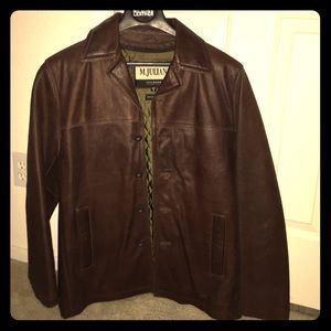 Men's brown leather jacket