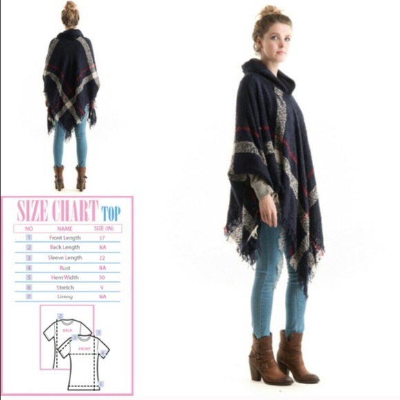 LAST ONE! Navy Poncho - Picture 2 of 2