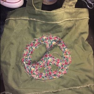 Army green over the shoulder book bag!!