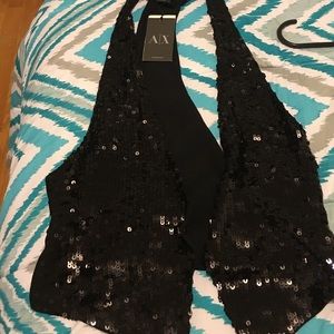 Black sequins vest