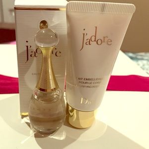 Mini jadore eau de perfume and body milk