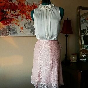 MOVING SALE! Apostrophe Light Pink Lace Skirt