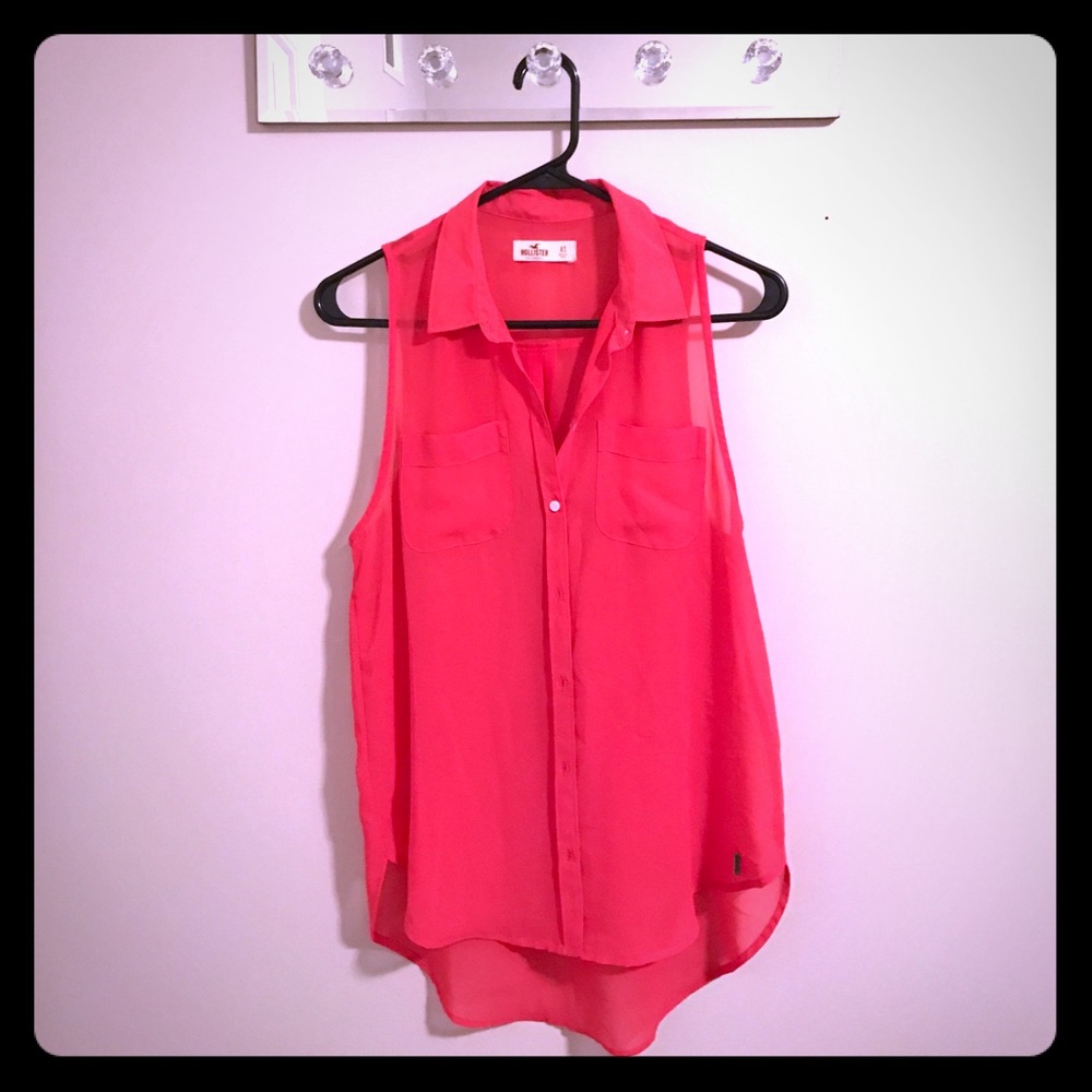 Hollister button up sheer tank