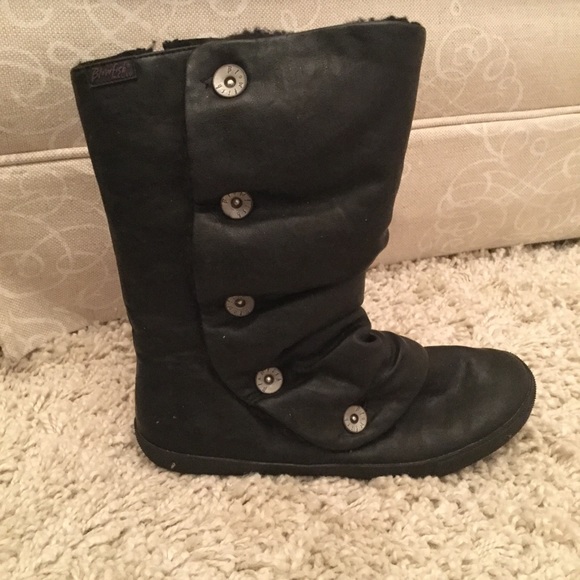 Blowfish sz 6.5 black fleece lined slouch boots