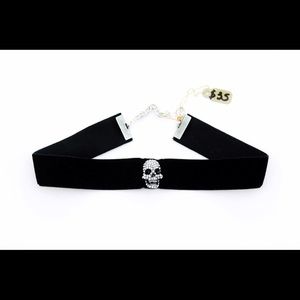 Skull Velvet Choker Necklace