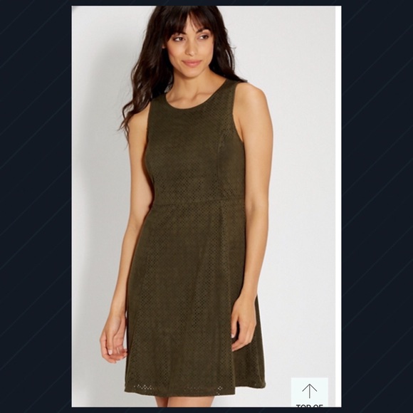 Olive Green Faux Suede Dress