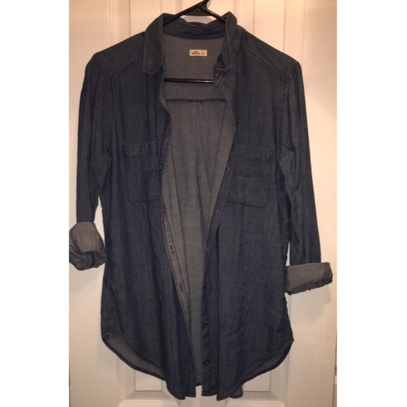 Hollister button up denim shirt