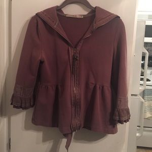 Ruffled purple hoodie
