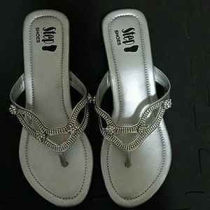 Silver flats Sandals