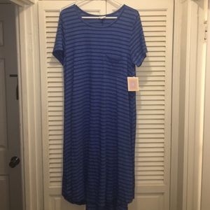 Lularoe Carly blue stripes