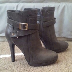 Grey heel booties