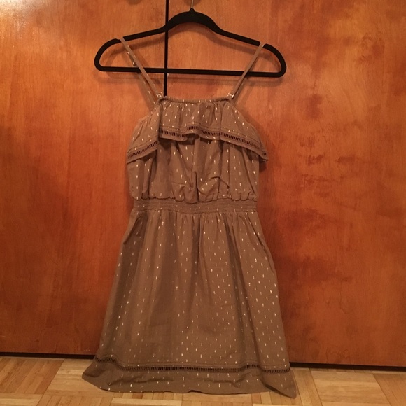 Brown and gold dress from Express