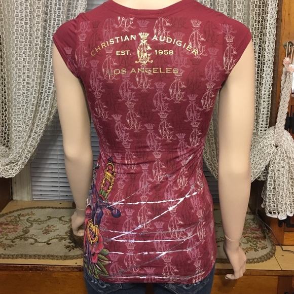 CHRISTIAN AUDIGIER fitted dressy T Embellished - Picture 4 of 4