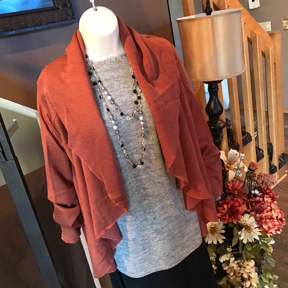 SHE & SKY DRAPED NECK CARDIGAN - Picture 2 of 4