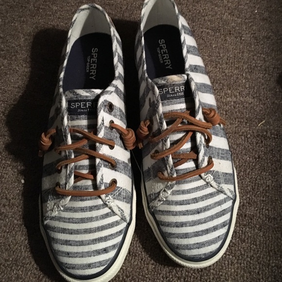 Blue striped sperrys