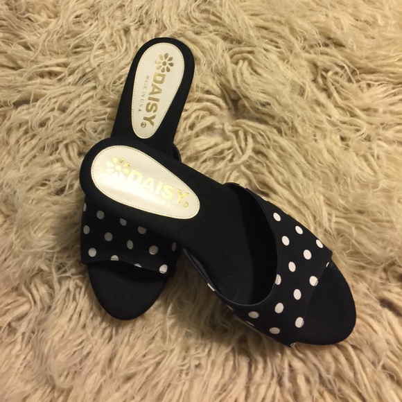 polka dot low heel shoes