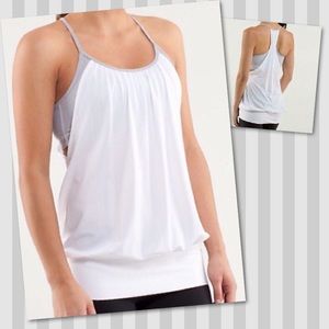 Lululemon "no limits" bra tank with stripes