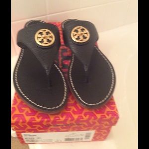 Tory Burch Black Selma Flat Thong NEW