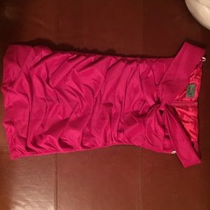 Pink off the shoulder cocktail dress